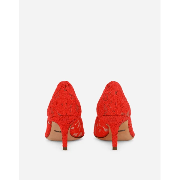 Red Dolce & Gabbana Pump in Taormina lace with crystals, view 4 | Heels