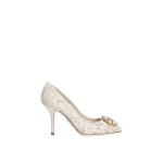 White Dolce & Gabbana Pump in Taormina lace with crystals | Heels
