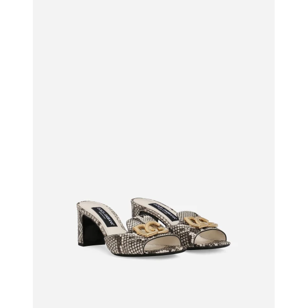 Grey Dolce & Gabbana Python skin mules, view 2 | Mules