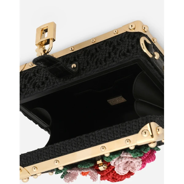 Multicolour Dolce & Gabbana Raffia crochet Dolce Box bag, view 5 | Totes & Top-Handle Bags