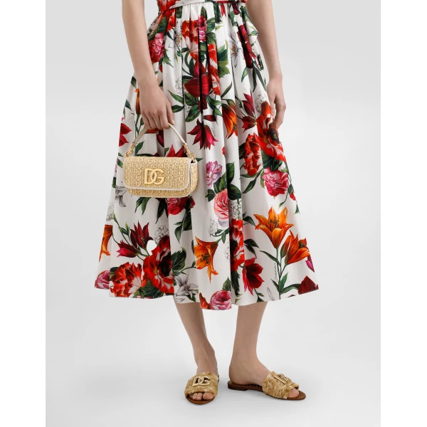 Multicolour Dolce & Gabbana Rafia crochet shoulder bag, view 2 | Shoulder & Crossbody Bags