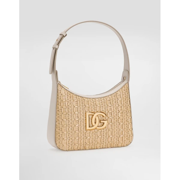 Multicolour Dolce & Gabbana Rafia crochet shoulder bag, view 2 | Shoulder & Crossbody Bags