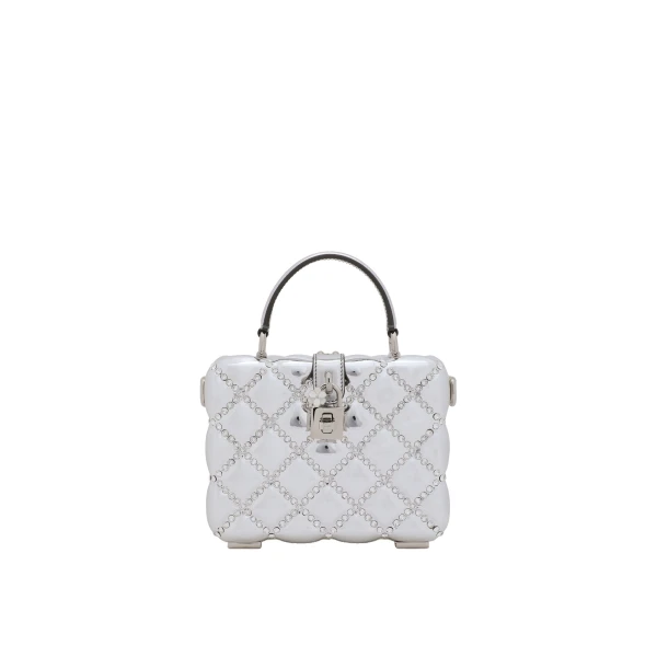Silver Dolce & Gabbana Resin Dolce Box bag with rhinestones | Totes & Top-Handle Bags