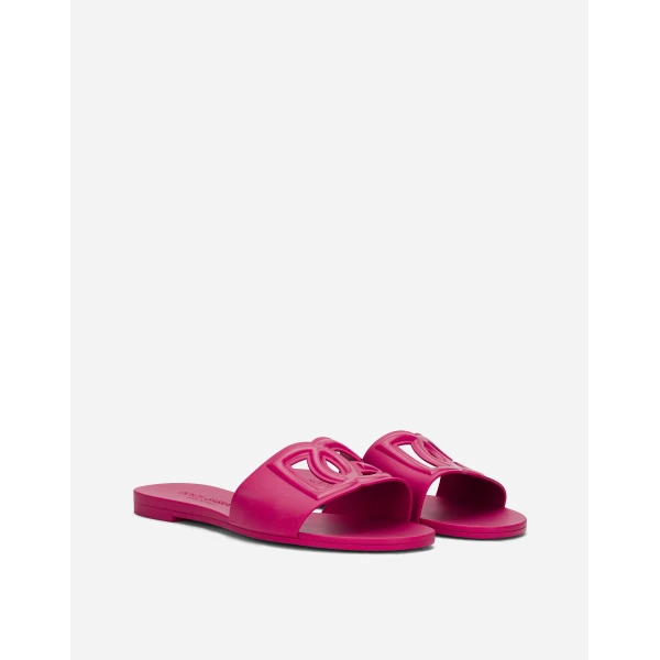 Fuchsia Dolce & Gabbana Rubber beachwear sliders, view 2 | Flip Flops & Slides