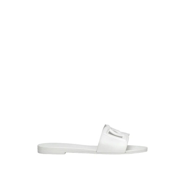 White Dolce & Gabbana Rubber beachwear sliders | Flip Flops & Slides