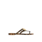 Print Dolce & Gabbana Rubber beachwear slides with logo and leo print | Flip Flops & Slides