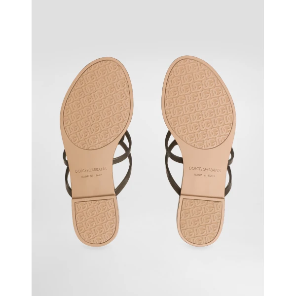 Print Dolce & Gabbana Rubber beachwear slides with logo and leo print, view 5 | Flip Flops & Slides