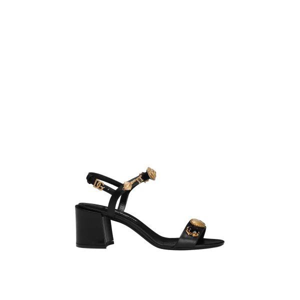Black Dolce & Gabbana Sandals with embroidery and stones | Sandals