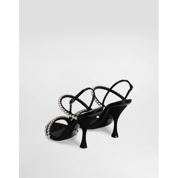 Multicolour Dolce & Gabbana Sandals with rhinestone chain, view 3 | Sandals