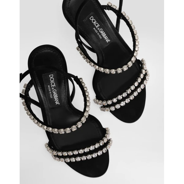 Multicolour Dolce & Gabbana Sandals with rhinestone chain, view 4 | Sandals