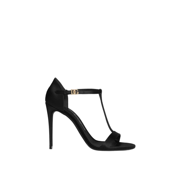 Black Dolce & Gabbana Satin T-bar sandals | Sandals