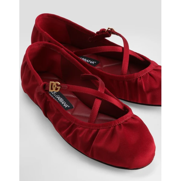 Red Dolce & Gabbana Satin ballet flats, view 4 | Flats