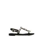 Black Dolce & Gabbana Satin sandals with gemstone embellishment | Sandals