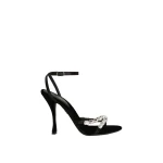 Black Dolce & Gabbana Satin sandals with gemstone embellishment | Sandals