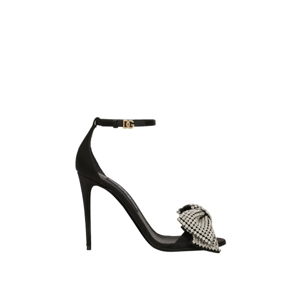 Multicolour Dolce & Gabbana Satin sandals with rhinestone embellishment | Sandals