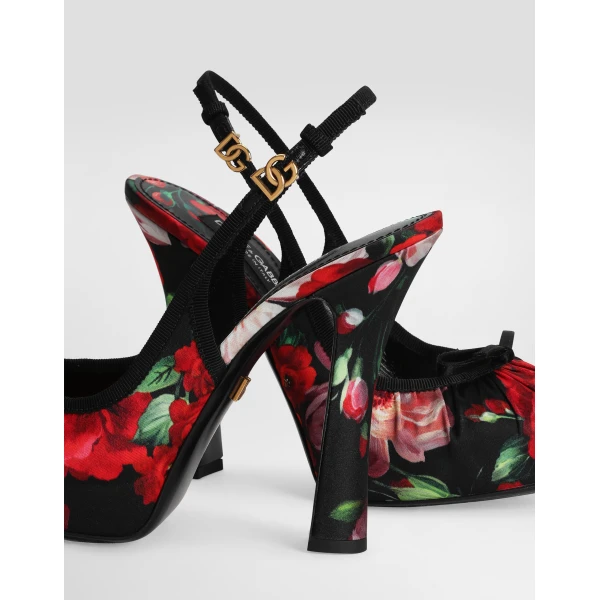 Print Dolce & Gabbana Satin slingbacks, view 4 | Heels