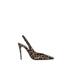 Animal Print Dolce & Gabbana Satin slingbacks with fusible rhinestones | Heels