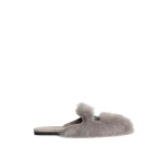 Grey Dolce & Gabbana Shearling and suede slippers | Mules
