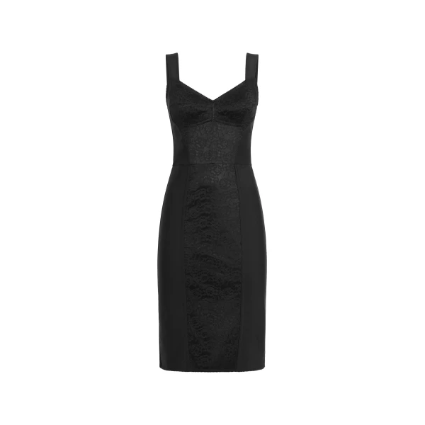 Black Dolce & Gabbana Sheath dress in elastic fabric and lace | Dresses