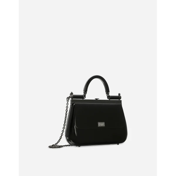Black Dolce & Gabbana Sicily Box handbag, view 3 | Totes & Top-Handle Bags