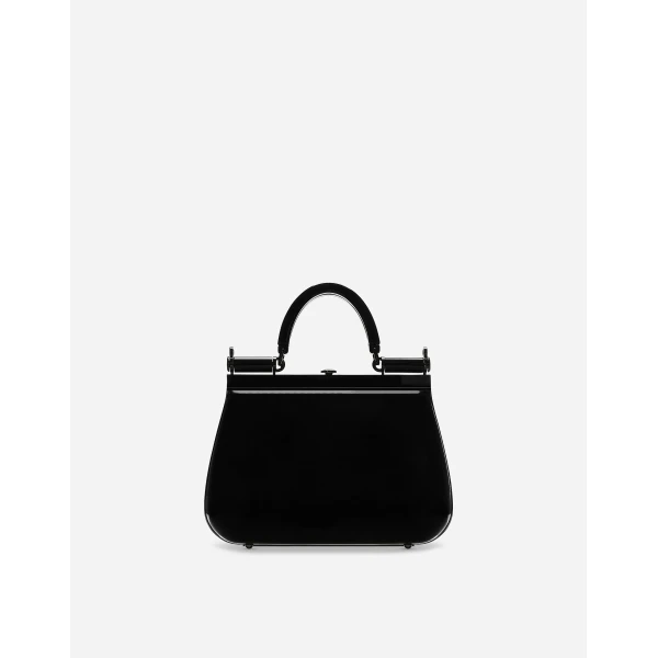 Black Dolce & Gabbana Sicily Box handbag, view 4 | Totes & Top-Handle Bags