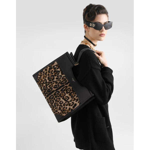 Multicolour Dolce & Gabbana Sicily large shopping bag with embroidery, view 2 | Totes & Top-Handle Bags