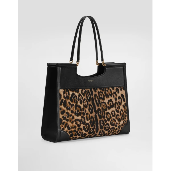 Multicolour Dolce & Gabbana Sicily large shopping bag with embroidery, view 3 | Totes & Top-Handle Bags