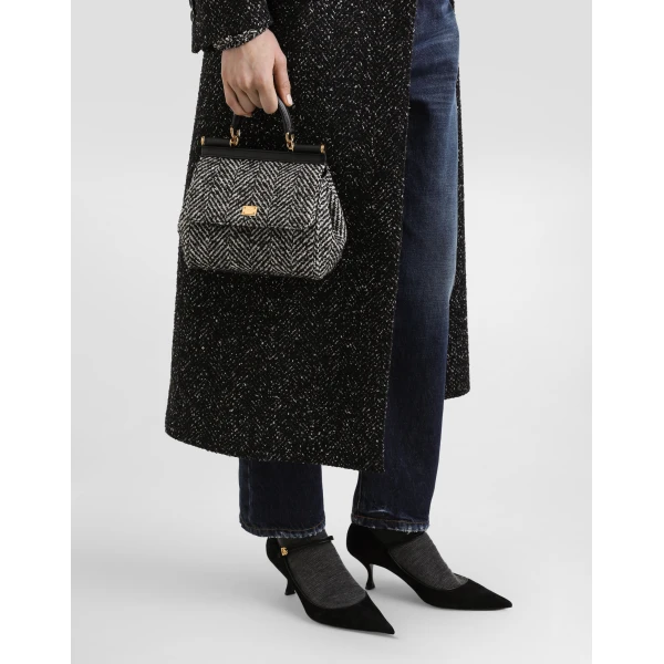 Multicolour Dolce & Gabbana Sicily medium chevron wool handbag, view 2 | Totes & Top-Handle Bags
