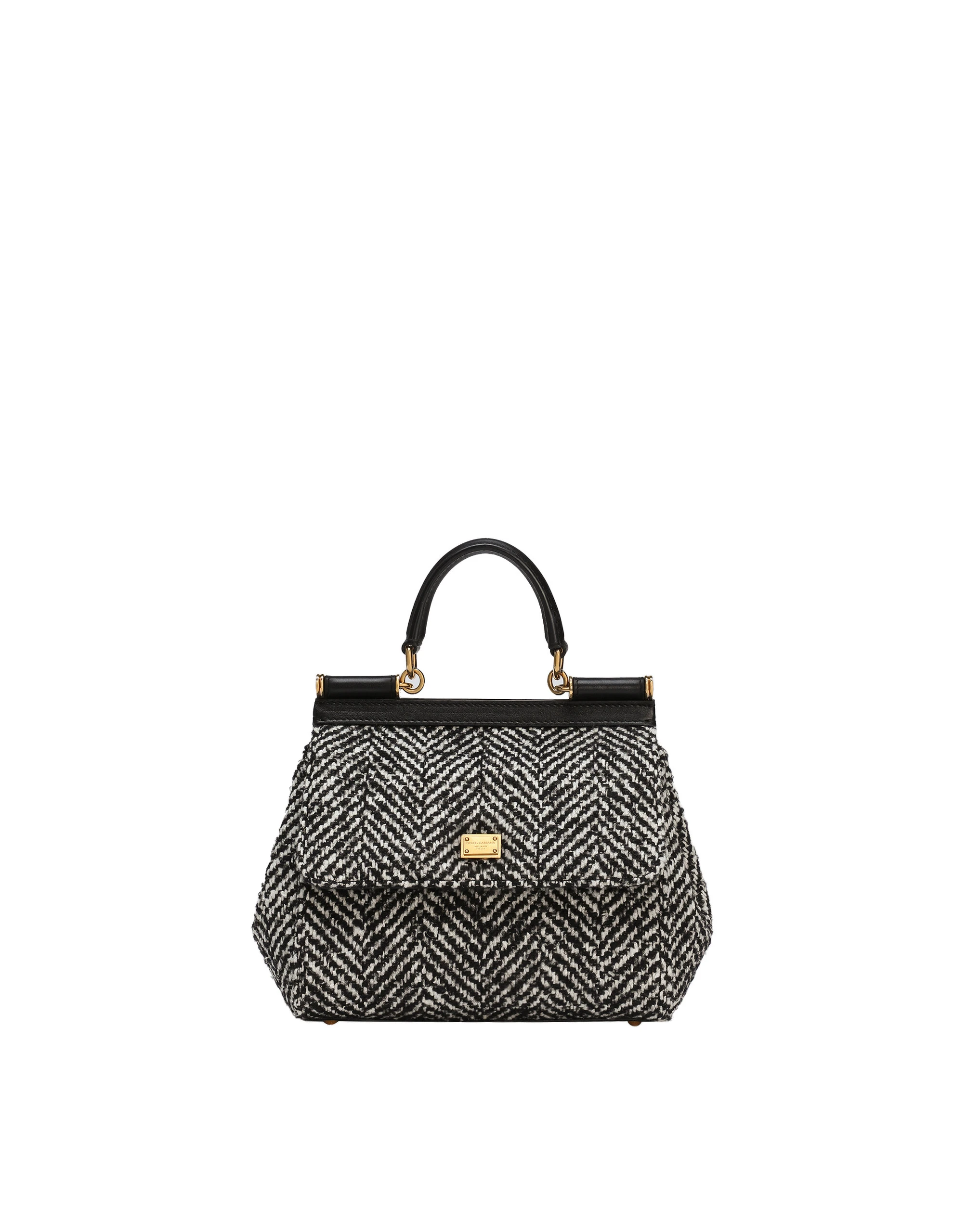 Dolce & Gabbana Sicily medium chevron wool handbag