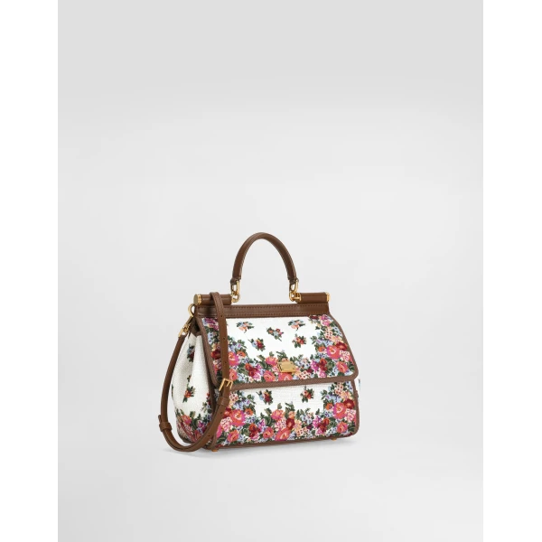 Multicolour Dolce & Gabbana Sicily medium embroidered handbag, view 3 | Totes & Top-Handle Bags