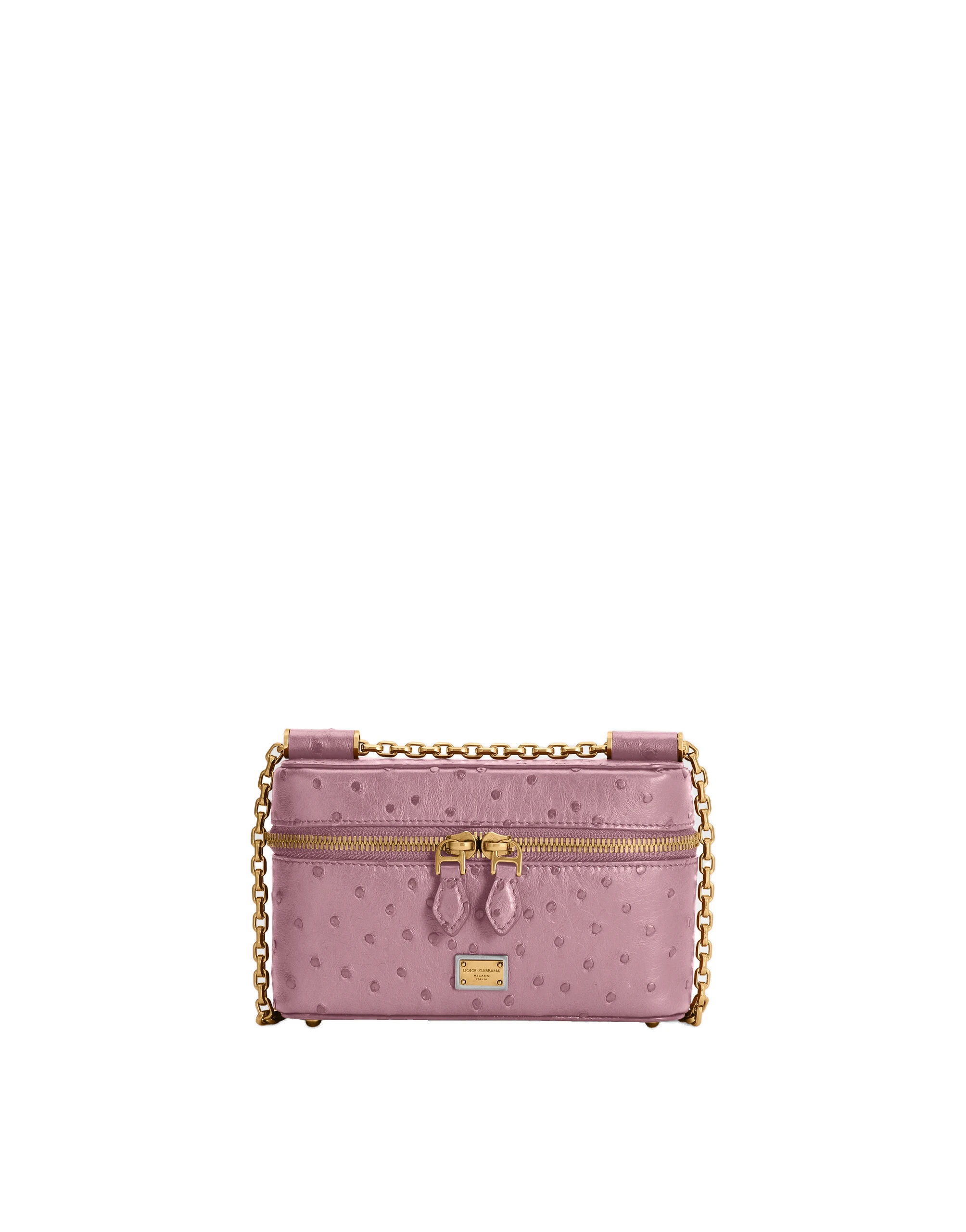 Dolce & Gabbana Sicily small shoulder bag in polished ostrich leather