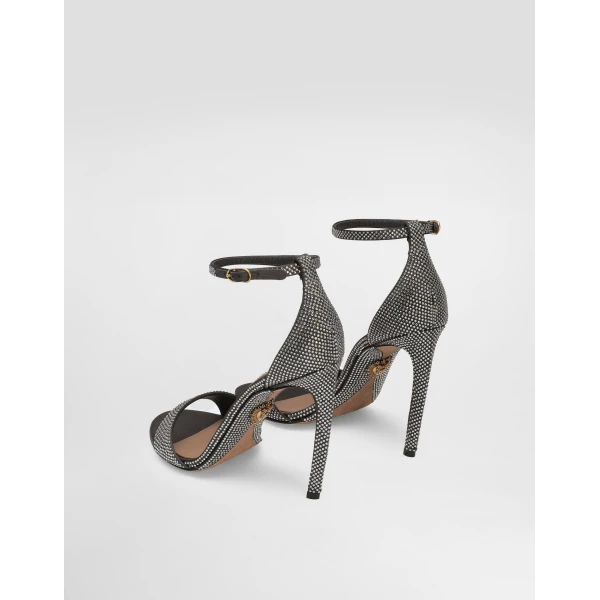 Multicolour Dolce & Gabbana Silk satin sandals with rhinestones, view 3 | Sandals