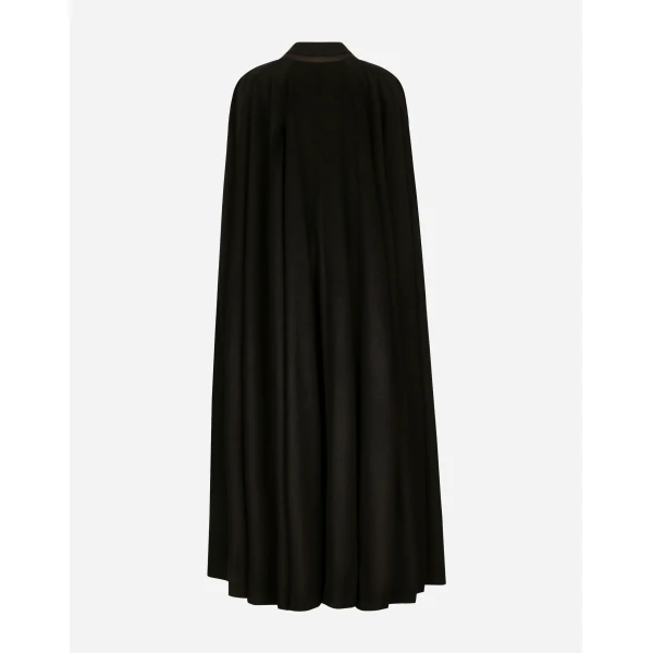 Black Dolce & Gabbana Single-breasted wool and cashmere cape, view 2 | Wool Coat