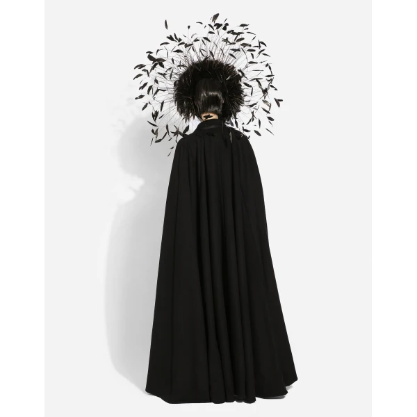 Black Dolce & Gabbana Single-breasted wool and cashmere cape, view 4 | Wool Coat