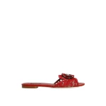 Dark Red Dolce & Gabbana Slippers in lace with crystals | Flip Flops & Slides