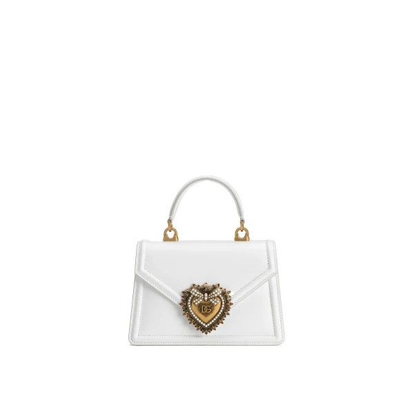 White Dolce & Gabbana Small Devotion bag in smooth calfskin | Shoulder & Crossbody Bags