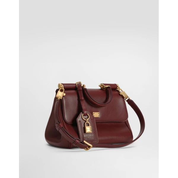 Bordeaux Dolce & Gabbana Small My Sicily handbag in plongé calfskin, view 2 | Totes & Top-Handle Bags