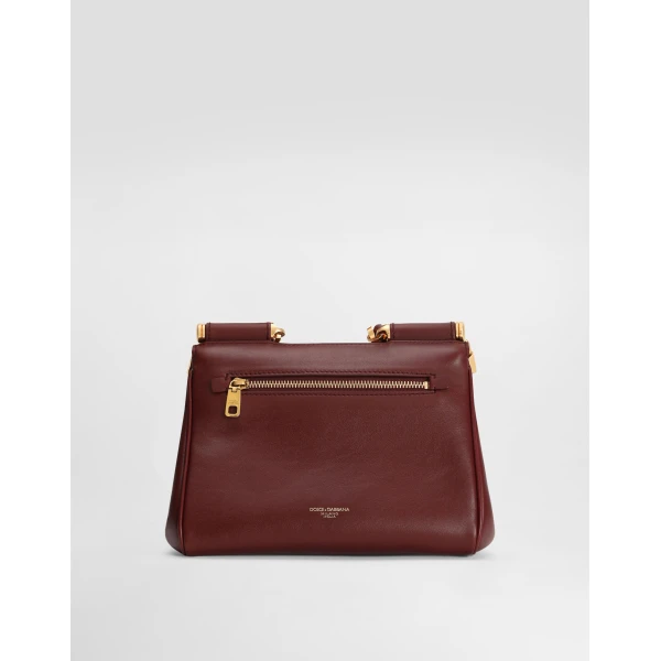 Bordeaux Dolce & Gabbana Small My Sicily handbag in plongé calfskin, view 3 | Totes & Top-Handle Bags