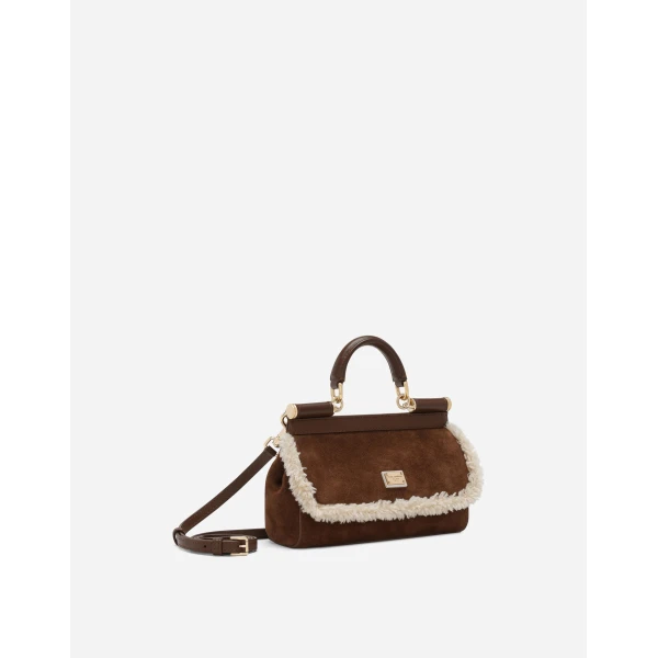 Brown Dolce & Gabbana Small Sicily handbag, view 3 | Totes & Top-Handle Bags