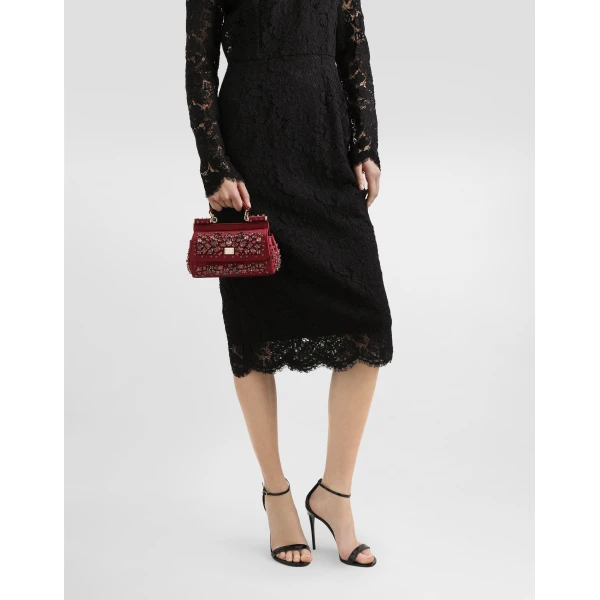 Red Dolce & Gabbana Small Sicily handbag, view 2 | Totes & Top-Handle Bags