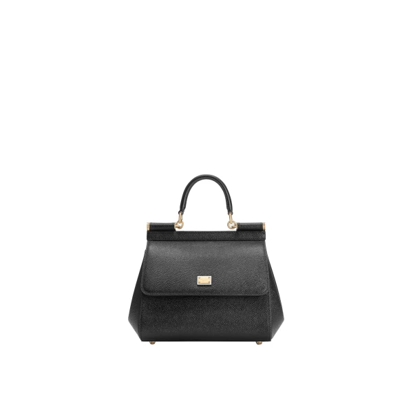 Black Dolce & Gabbana Small Sicily handbag in dauphine calfskin | Totes & Top-Handle Bags