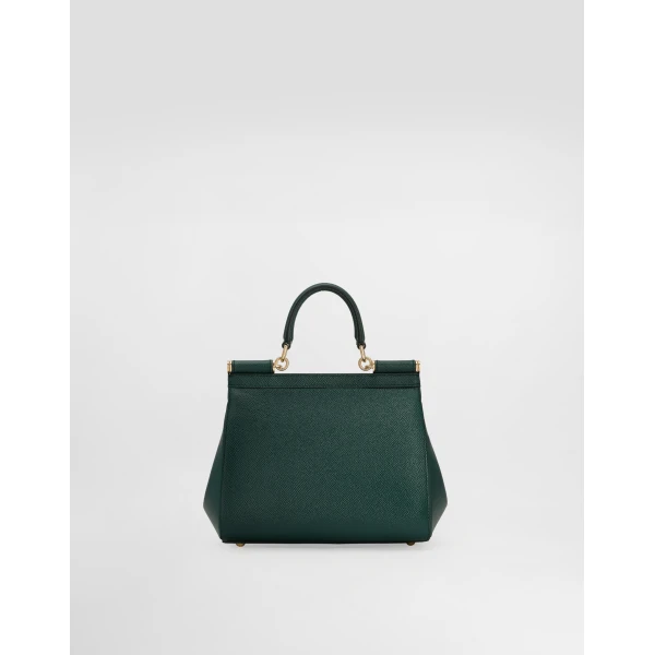 Green Dolce & Gabbana Small Sicily handbag in dauphine calfskin, view 4 | Totes & Top-Handle Bags