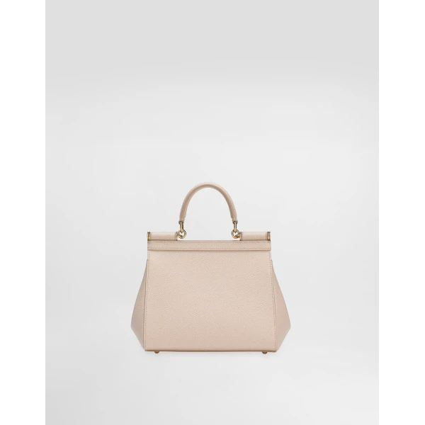 Pink Dolce & Gabbana Small Sicily handbag in dauphine calfskin, view 4 | Totes & Top-Handle Bags