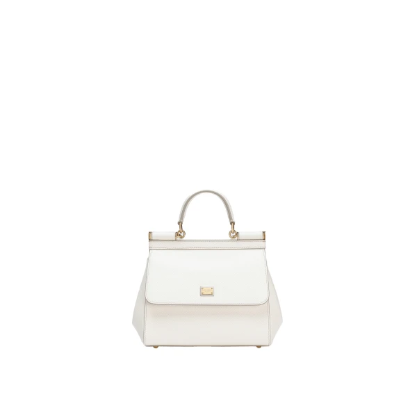 White Dolce & Gabbana Small Sicily handbag in dauphine calfskin | Totes & Top-Handle Bags