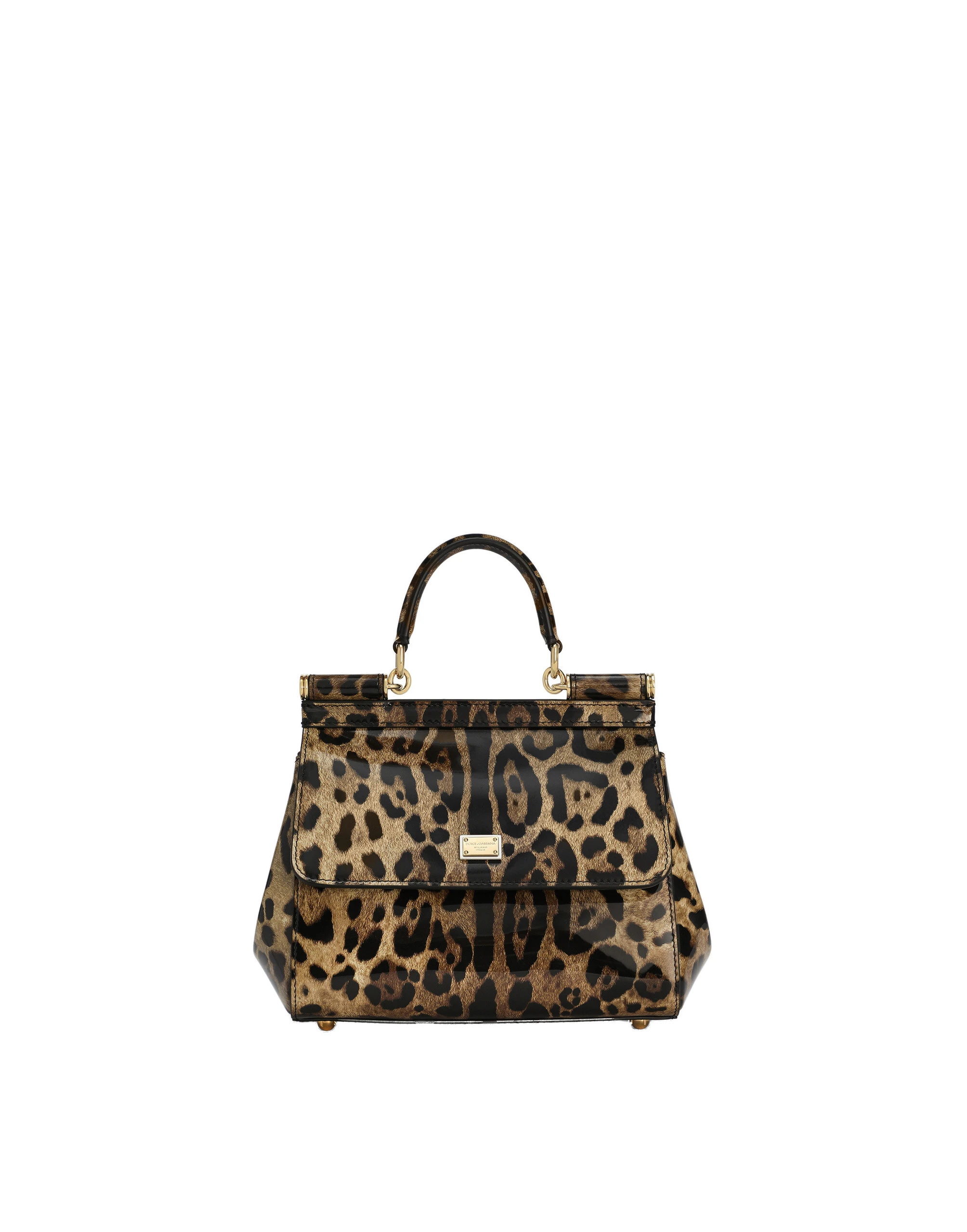 Dolce & Gabbana Small Sicily handbag in leo-print polished calfskin