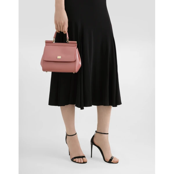 Pink Dolce & Gabbana Small Sicily handbag in patent leather, view 2 | Totes & Top-Handle Bags