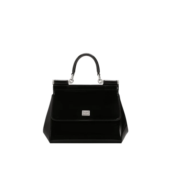 Black Dolce & Gabbana Small Sicily handbag in polished calfskin | Shoulder & Crossbody Bags