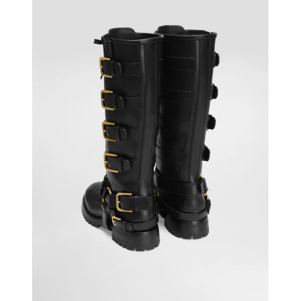 Black Dolce & Gabbana Smooth leather biker boots, view 3 | Boots