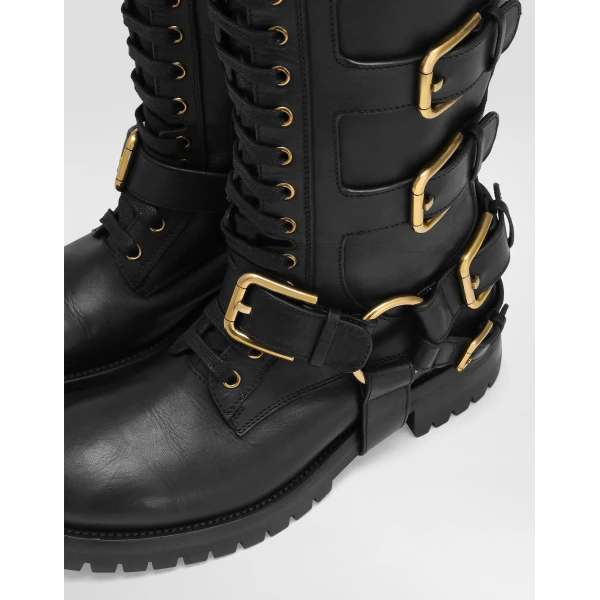 Black Dolce & Gabbana Smooth leather biker boots, view 4 | Boots
