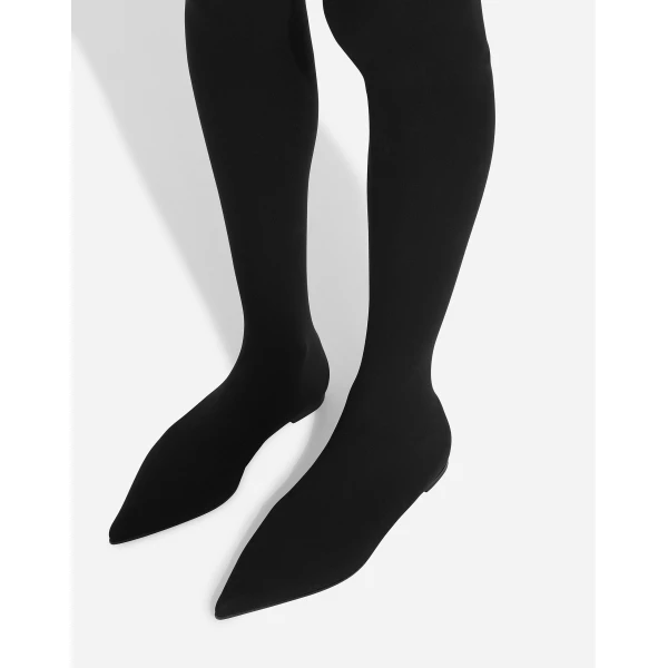 Black Dolce & Gabbana Stretch jersey thigh-high boots, view 5 | Boots